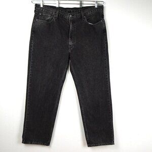 Levi's 550 Relaxed Jeans Men's Size 42x32 Washed Black Denim Cotton Loose Fit